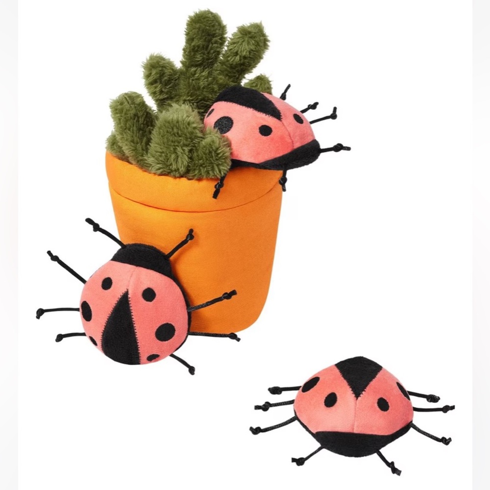 Frisco Spring Potted Plant and Ladybugs Interactive Plush Cat Toy with Catnip